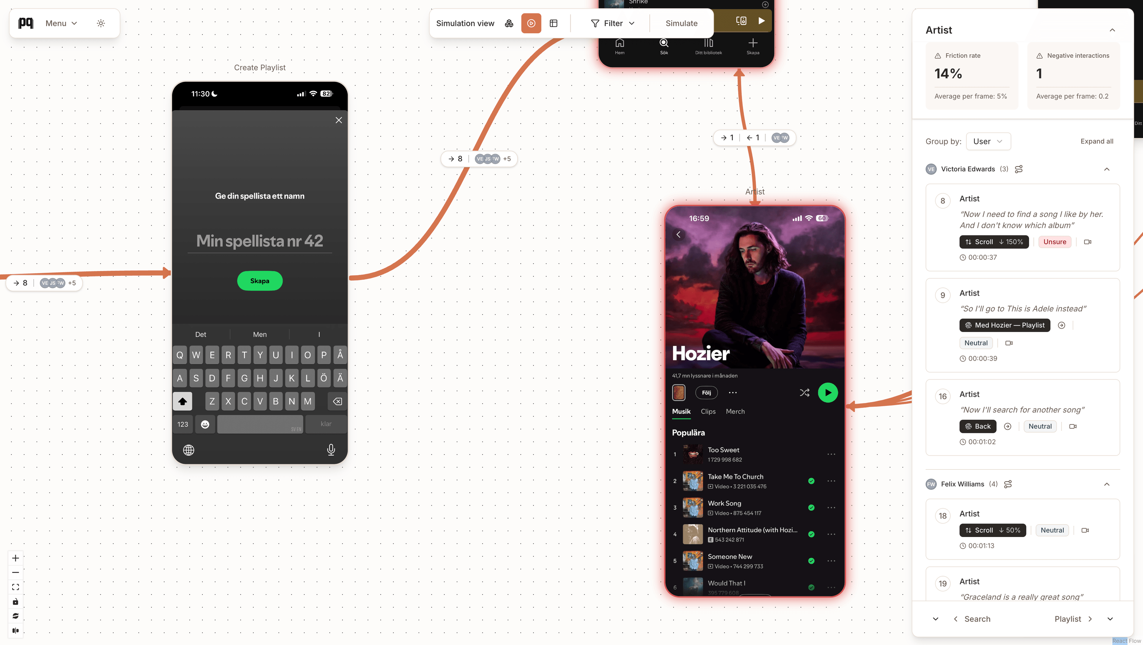 Speqs product interface showing test data visualization